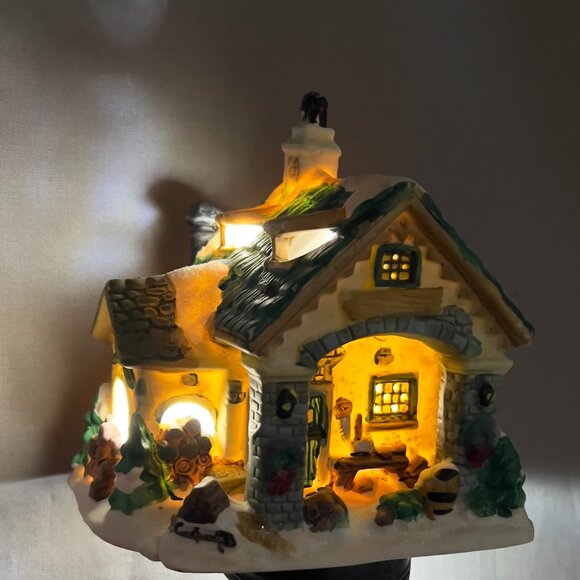 Cobblestone Corners Ceramic Christmas Village Country Cabin Holiday Decor 2003 - Picture 1 of 12